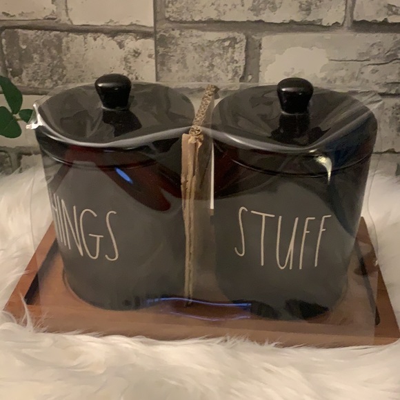 Rae Dunn THINGS STUFF bathroom set - Picture 3 of 7